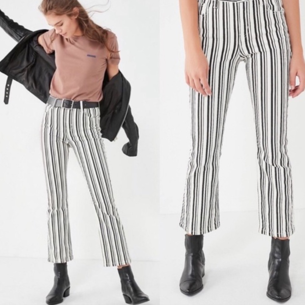 BDG black and white stripe jeans